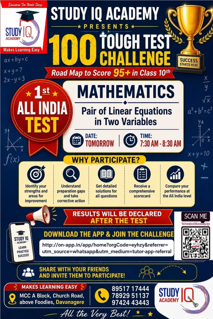 100 Tough Test Challenge, Mathematics poster