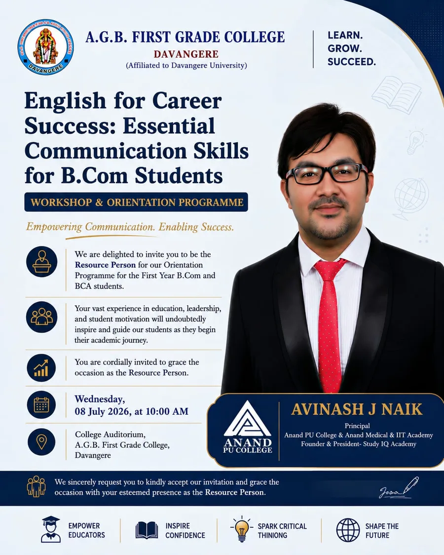 English for career success workshop at AGB First Grade College