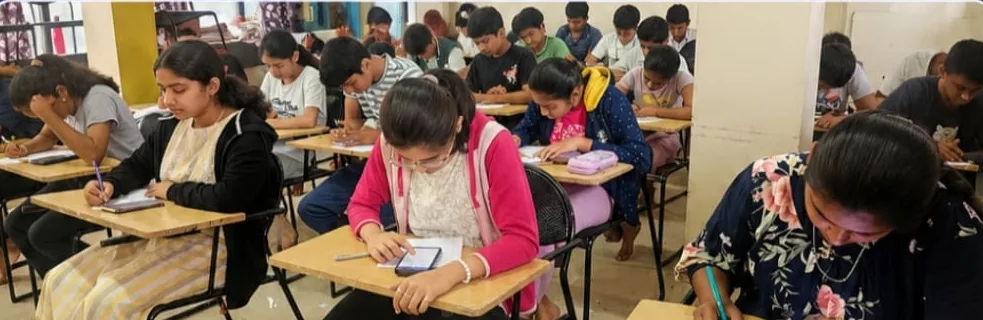 Students writing the All India Test at Study IQ Academy